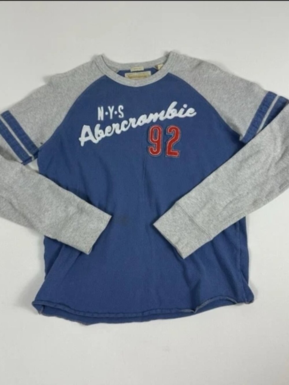 Vintage 90s Abercrombie & Fitch Muscle Men's Small Long Sleeve Sweatshirt Blue